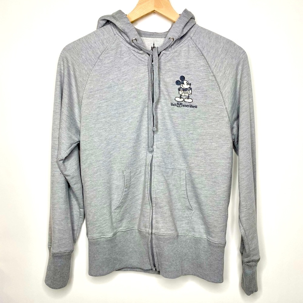 Disney Parks Classic Mickey Mouse Gray Zip-up Jacket Size Small